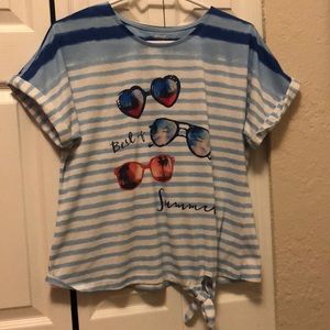 Blue and white strip summer shirt